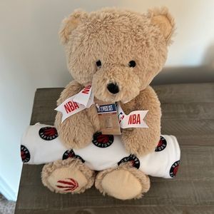 Toronto Raptors bear with baby blanket